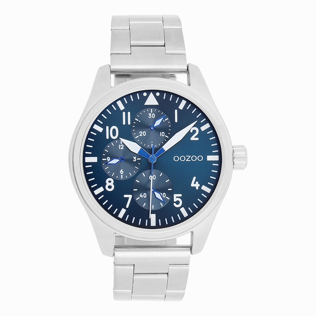 Silver coloured OOZOO watch with stainless steel bracelet - C11505,seiko watches,mens watches,couple watches,watches designer,watches discount,best watches for men