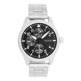 Silver coloured OOZOO watch with stainless steel bracelet - C11506,seiko watches,mens watches,couple watches,watches designer,watches discount,best watches for men