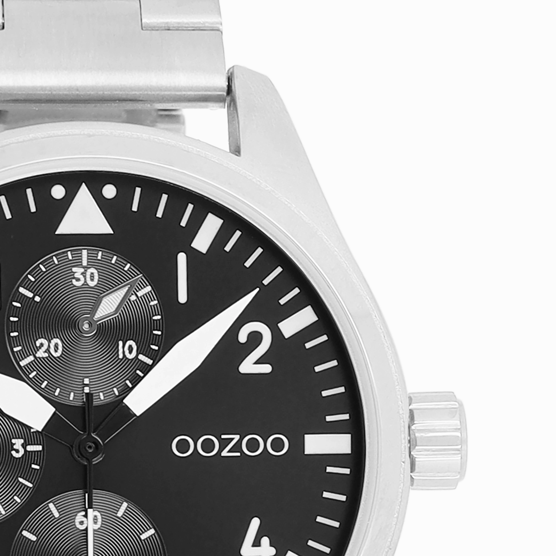 Silver coloured OOZOO watch with stainless steel bracelet - C11506