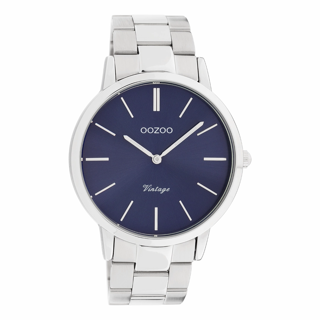 Silver coloured OOZOO watch with stainless steel bracelet - C20020,seiko watches,mens watches,couple watches,watches designer,watches discount,best watches for men