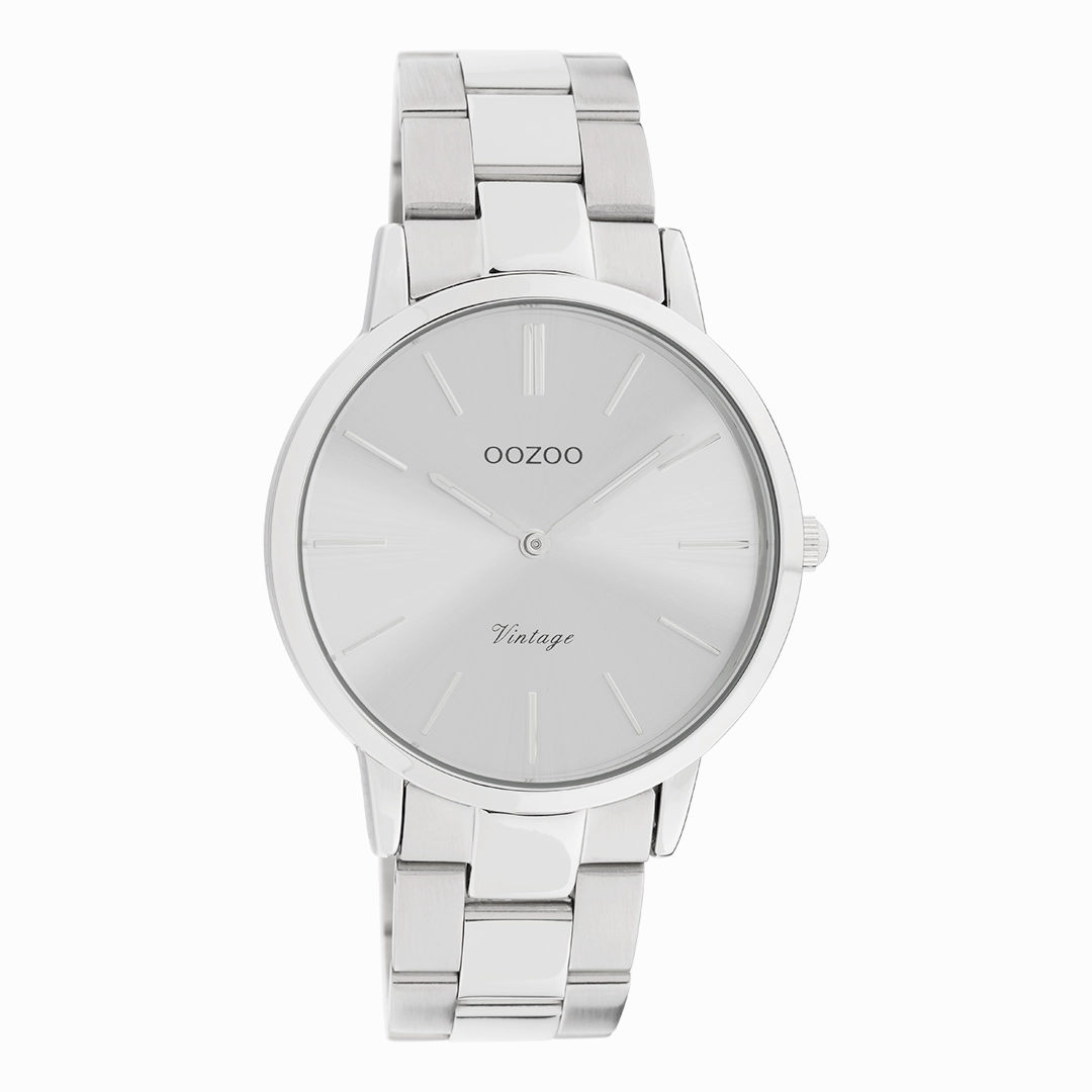 Silver coloured OOZOO watch with stainless steel bracelet - C20027,seiko watches,mens watches,couple watches,watches designer,watches discount,best watches for men