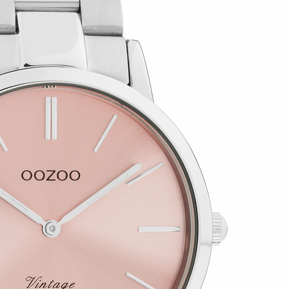 Silver coloured OOZOO watch with stainless steel bracelet - C20028