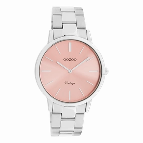 Silver coloured OOZOO watch with stainless steel bracelet - C20028,seiko watches,mens watches,couple watches,watches designer,watches discount,best watches for men