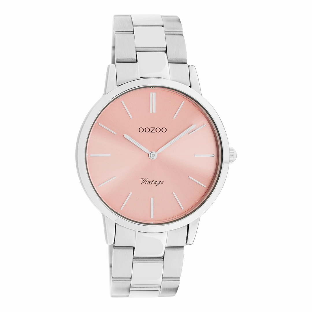 Silver coloured OOZOO watch with stainless steel bracelet - C20028,seiko watches,mens watches,couple watches,watches designer,watches discount,best watches for men