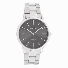 Silver coloured OOZOO watch with stainless steel bracelet - C20030,seiko watches,mens watches,couple watches,watches designer,watches discount,best watches for men