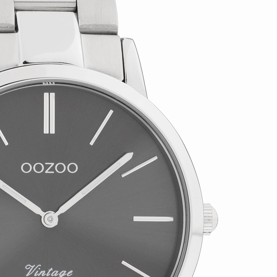 Silver coloured OOZOO watch with stainless steel bracelet - C20030
