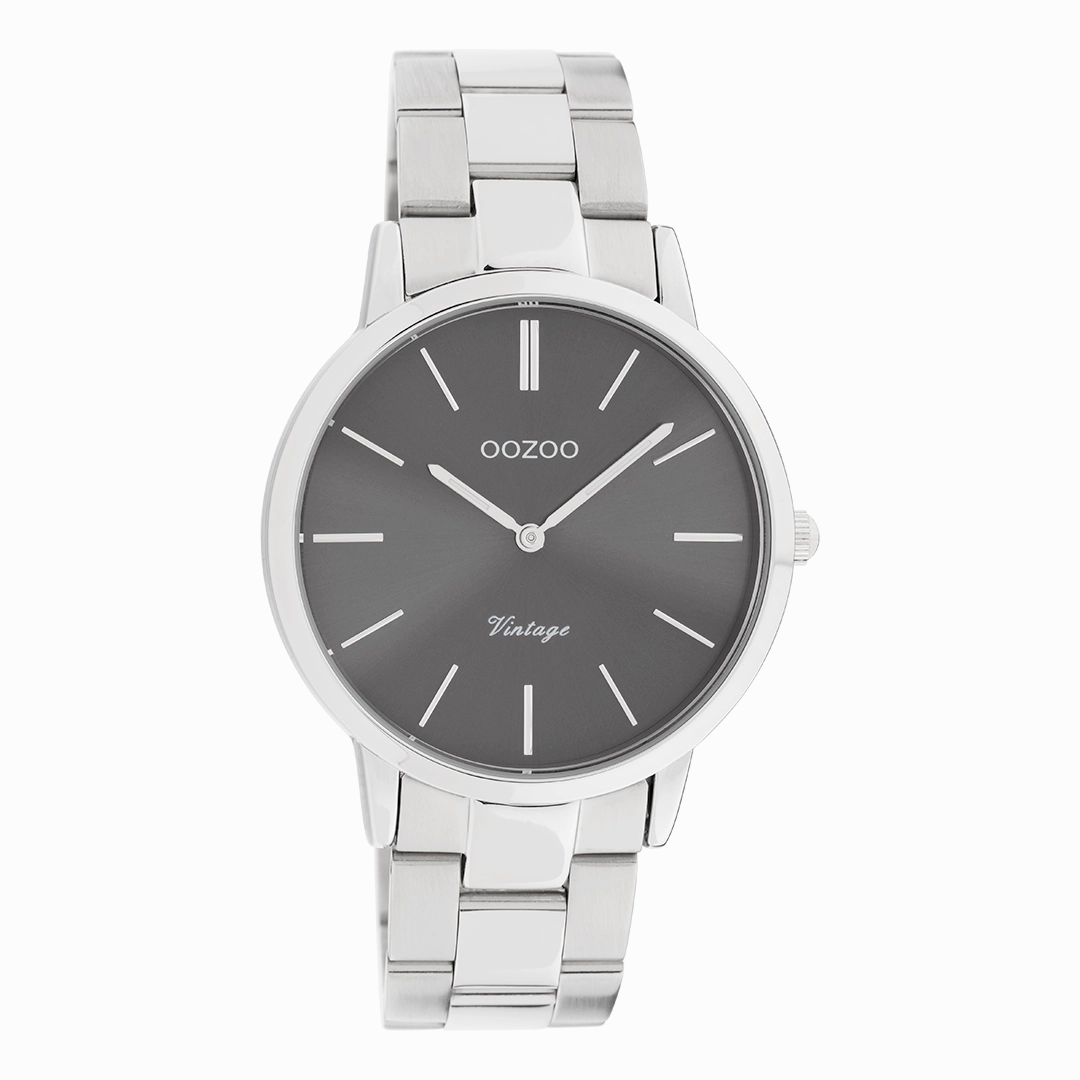 Silver coloured OOZOO watch with stainless steel bracelet - C20030,seiko watches,mens watches,couple watches,watches designer,watches discount,best watches for men