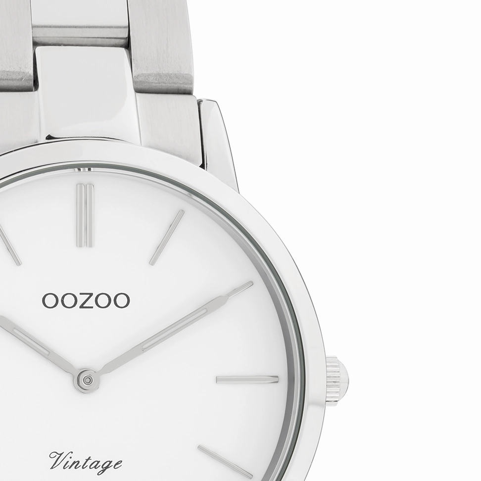 Silver coloured OOZOO watch with stainless steel bracelet - C20038