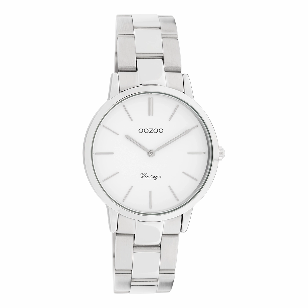 Silver coloured OOZOO watch with stainless steel bracelet - C20038,seiko watches,mens watches,couple watches,watches designer,watches discount,best watches for men