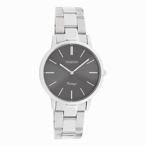 Silver coloured OOZOO watch with stainless steel bracelet - C20042,seiko watches,mens watches,couple watches,watches designer,watches discount,best watches for men