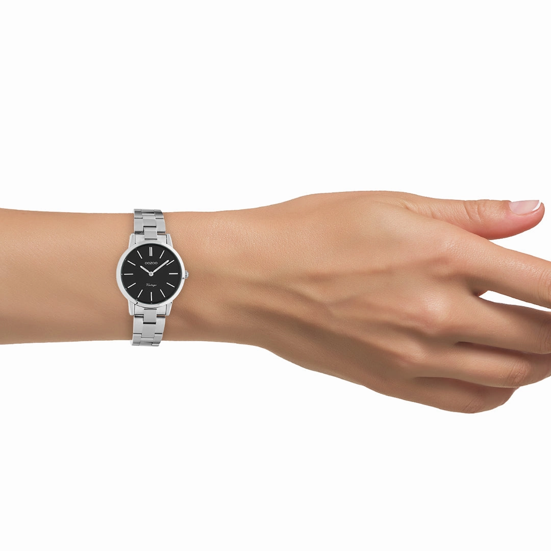 Silver coloured OOZOO watch with stainless steel bracelet - C20111