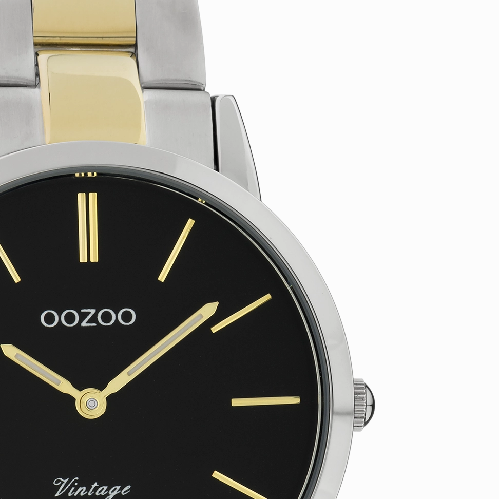 Silver/gold coloured OOZOO watch with stainless steel bracelet - C20107