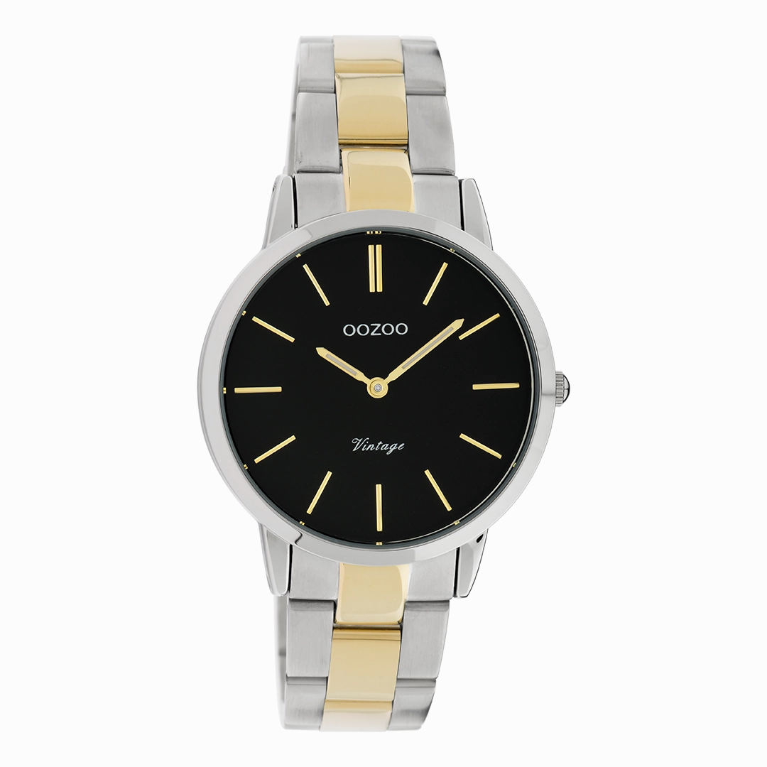 Silver/gold coloured OOZOO watch with stainless steel bracelet - C20107,seiko watches,mens watches,couple watches,watches designer,watches discount,best watches for men