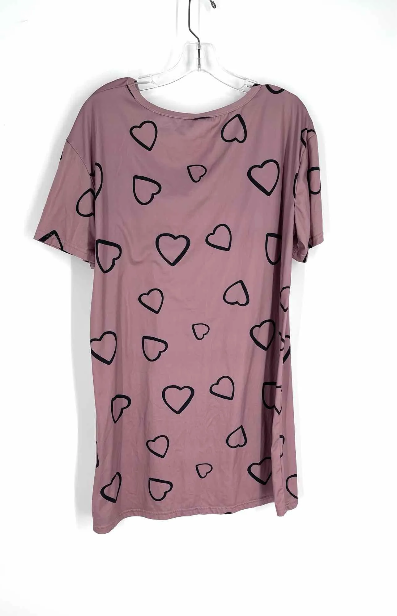 Size L Mauve/Black Hearts Tops Tunic
