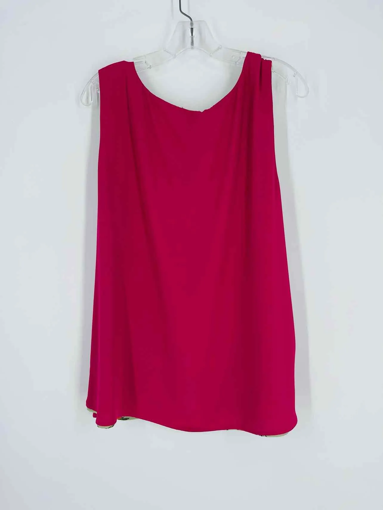 Size XL ? Sage/Pink Floral Reversible Tops Top-Sleeveless
