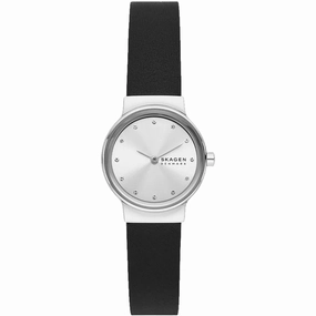 Skagen Women's Watch - Freja Quartz Silver Dial Black Leather Strap | SKW3119 Luxury Quartz Watch Quartz Watch Sale