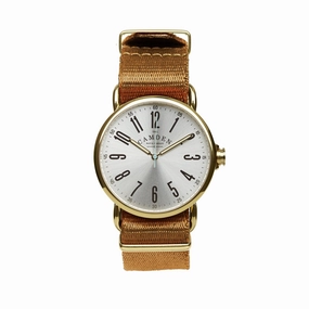 SMALL No.88 Gold and Camel Nato,women's watches,ladies watch,elegant women's watch, minimalist women??s watch,fashion watch for women, classic watch for women,waterproof women??s watch,women's watch for work, women's watch for gift, wedding watch for b