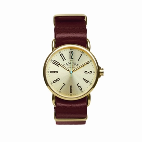 SMALL No.88 Gold and Oxblood Leather,women's watches,ladies watch,elegant women's watch, minimalist women??s watch,fashion watch for women, classic watch for women,waterproof women??s watch,women's watch for work, women's watch for gift, wedding watch 