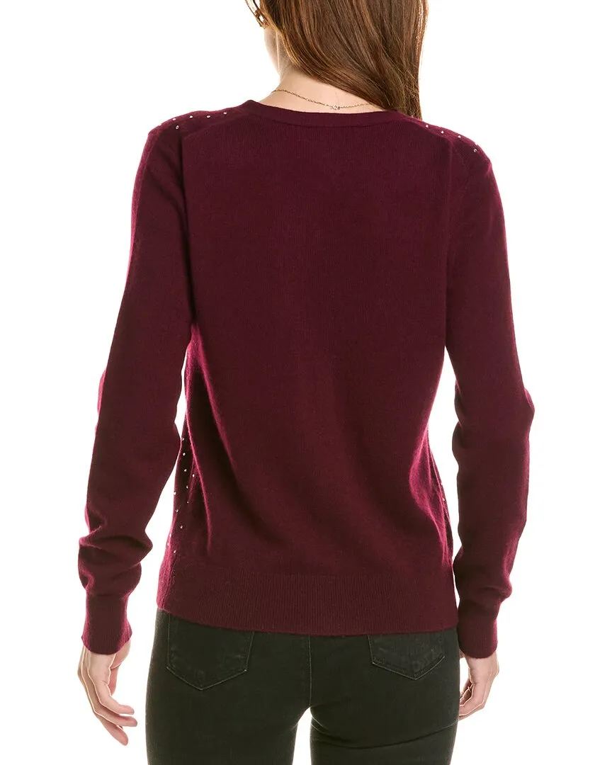 sofiacashmere Rhinestone Cashmere Sweater