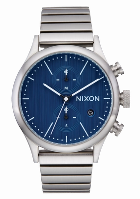 Station Chrono - Silver / Indigo stainless-steel watches stainless steel watch bands stainless steel watches cheap