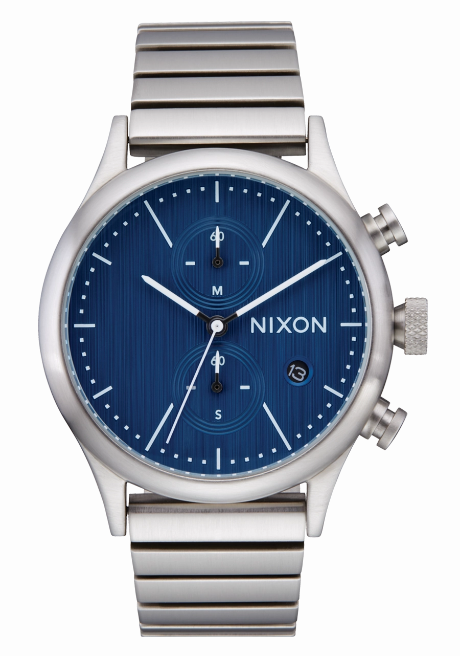 Station Chrono - Silver / Indigo stainless-steel watches stainless steel watch bands stainless steel watches cheap
