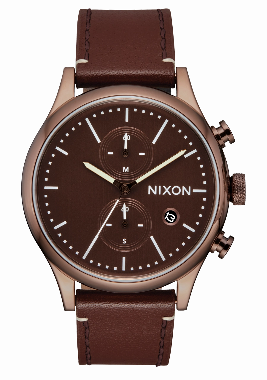 Station Chrono Leather - Chocolate / Cappuccino / Brown stainless-steel watches stainless steel watch bands stainless steel watches cheap