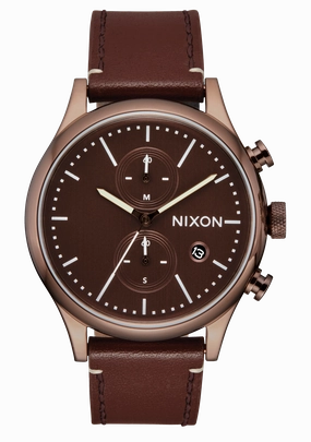 Station Chrono Leather - Chocolate / Cappuccino / Brown stainless-steel watches stainless steel watch bands stainless steel watches cheap