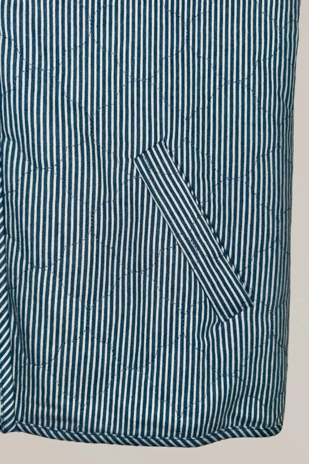 Striped Quilted Vest In Blue