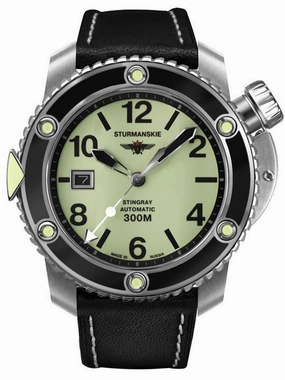 Sturmanskie OCEAN STINGRAY Pro Diver Green Black Watch NH35/1825897 Hypoallergenic Silicone Watch Discount Silicone Watches
