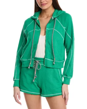 SUNDRY Contrast Stitching Horizon Zip Hoodie
