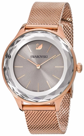 Swarovski Octea Nova Gray Dial Quartz Rose Gold PVD Steel Milanese Bracelet Women's Watch 5451634 Women??s luxury watches Affordable women watches