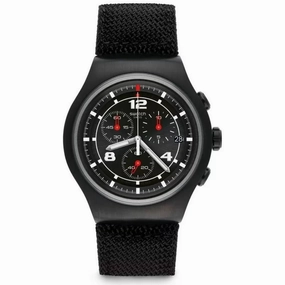 Swatch Men's Watch - Irony Thenero Chronograph Quartz Black Dial Strap | YOB404 men's watches best men's watches under $500 affordable men's watches men watches classic