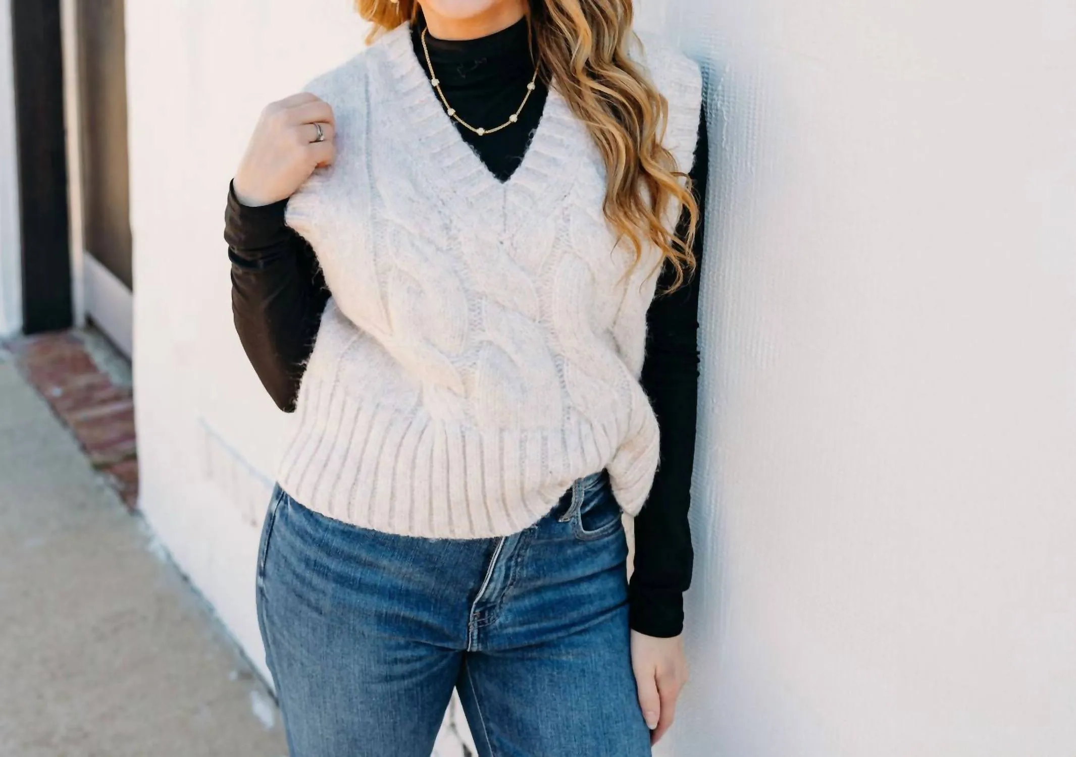 Sweater Vest In Beige