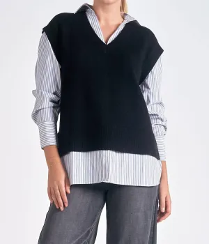 Sweater Vest/shirt In Black