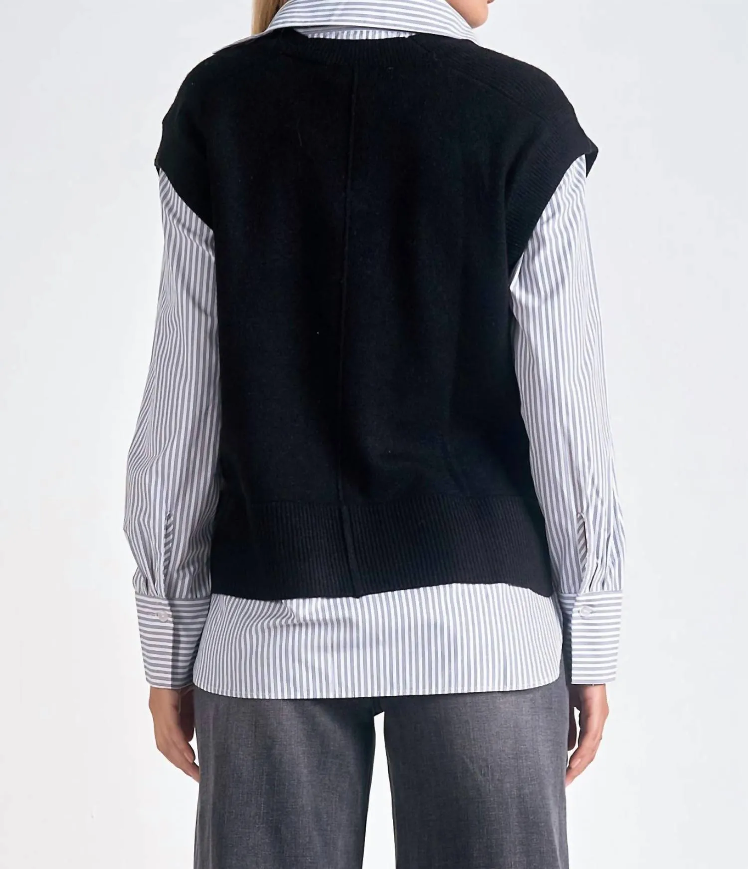 Sweater Vest/shirt In Black