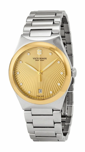 Swiss Army Victoria Gold Tone Steel Womens Watch Gold Tone Dial Calendar 241633 Women??s luxury watches Affordable women watches