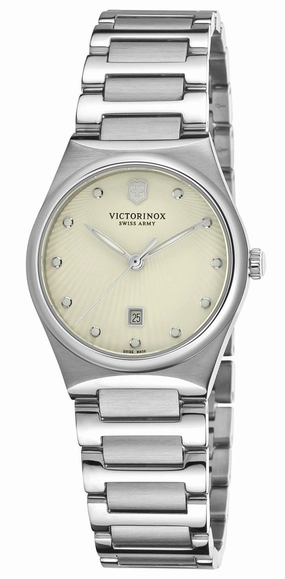 Swiss Army Victoria Stainless Steel Womens Watch Egg Shell Dial Calendar 241513 - Store Display Women??s luxury watches Affordable women watches