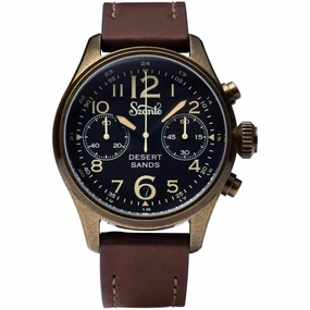 Szanto Men's Chronograph Watch - Desert Sands Antique Gold Case Brown Strap | SZ 4552 Luxury Quartz Watch Quartz Watch Sale