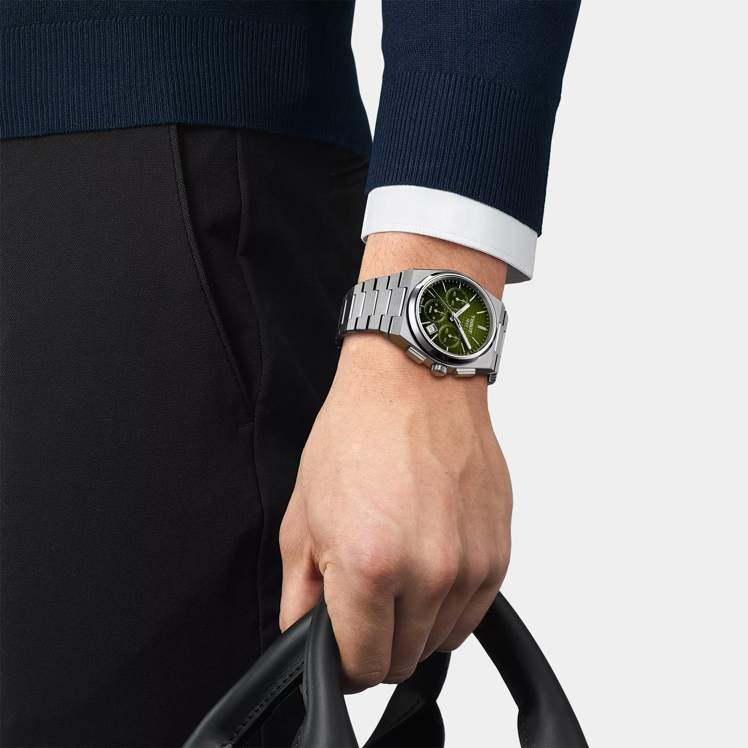 T-Classic Men Analog Graded Green Dial Swiss    Automatic Stainless Steel Watch T1374271109100