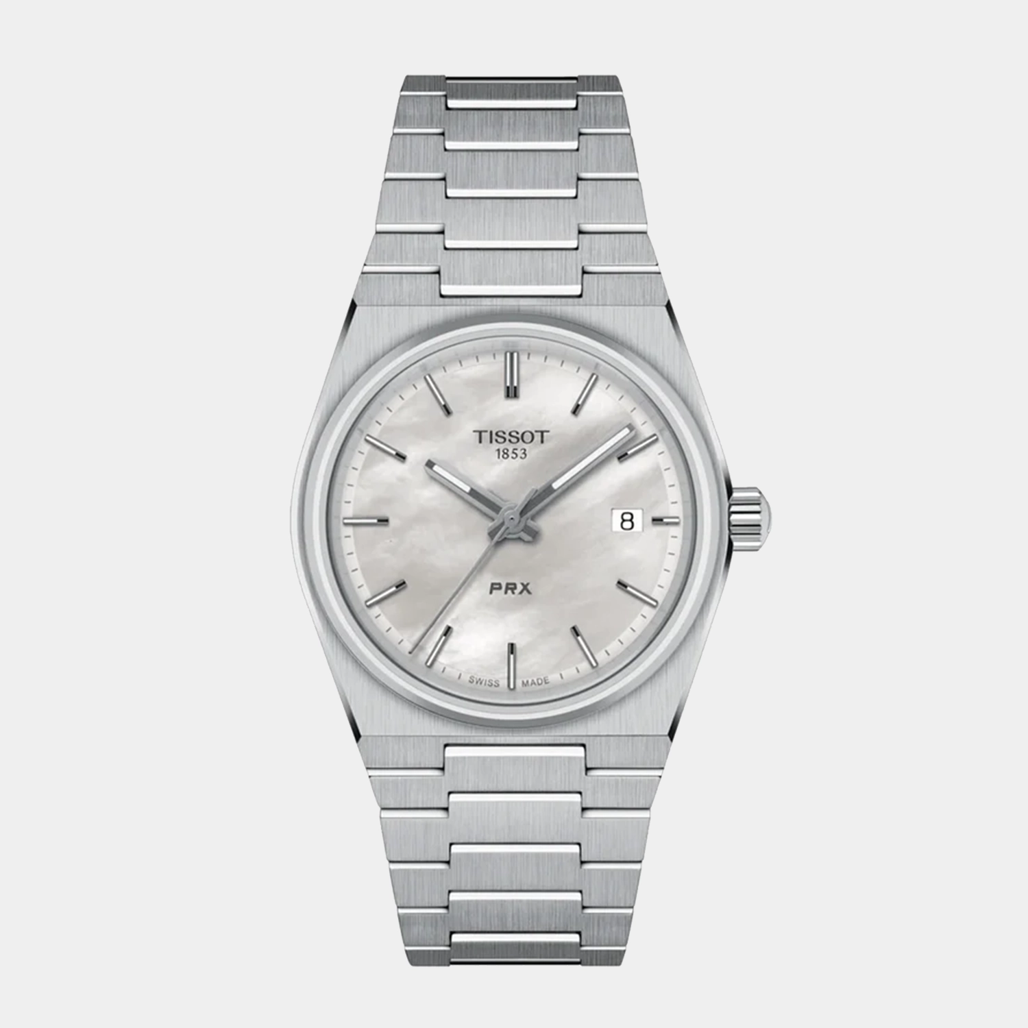 T-Classic PRX Unisex White Mother Of Pearl Dial Analog Stainless Steel Watch T1372101111100 budget    watches    watches classic