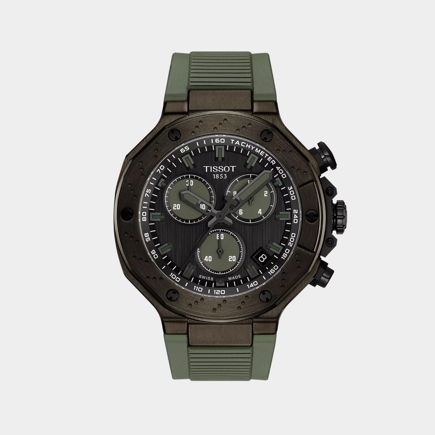 T-Race Men Quartz Dark Grey Dial Chronograph Silicone Watch T1414173706102 budget    watches    watches classic