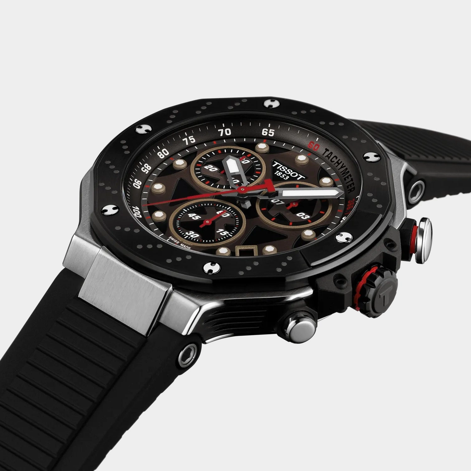 T-Race MotoGP Men Quartz Dark Grey Dial Chronograph Silicone Watch T1414172708100