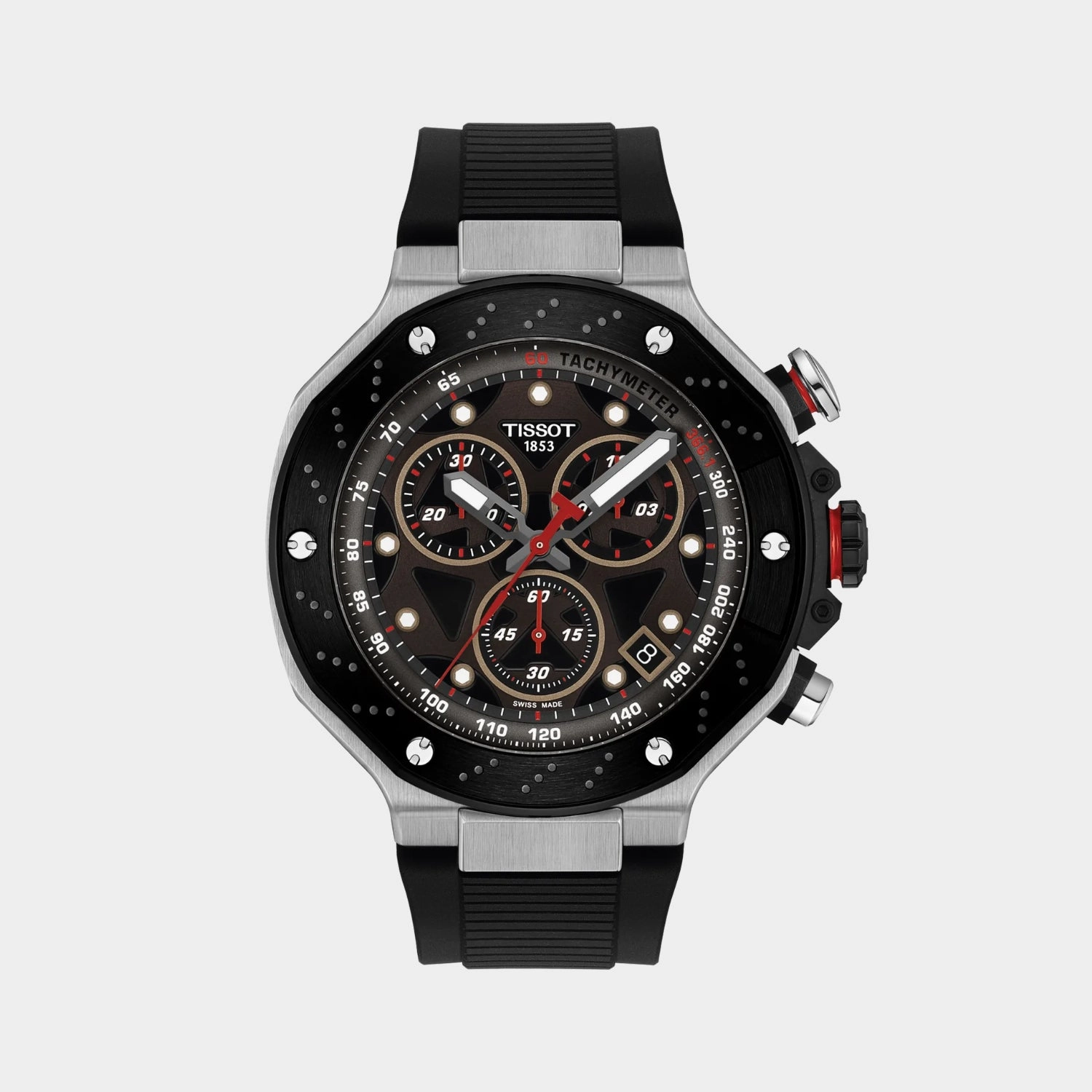 T-Race MotoGP Men Quartz Dark Grey Dial Chronograph Silicone Watch T1414172708100 budget    watches    watches classic