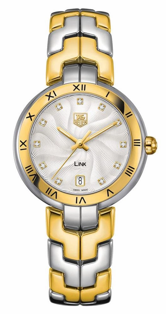 TAG Heuer Link Yellow Gold and Steel Silver-Tone Dial Diamonds Date Quartz Womens Watch WAT1352.BB0962 Women??s luxury watches Affordable women watches
