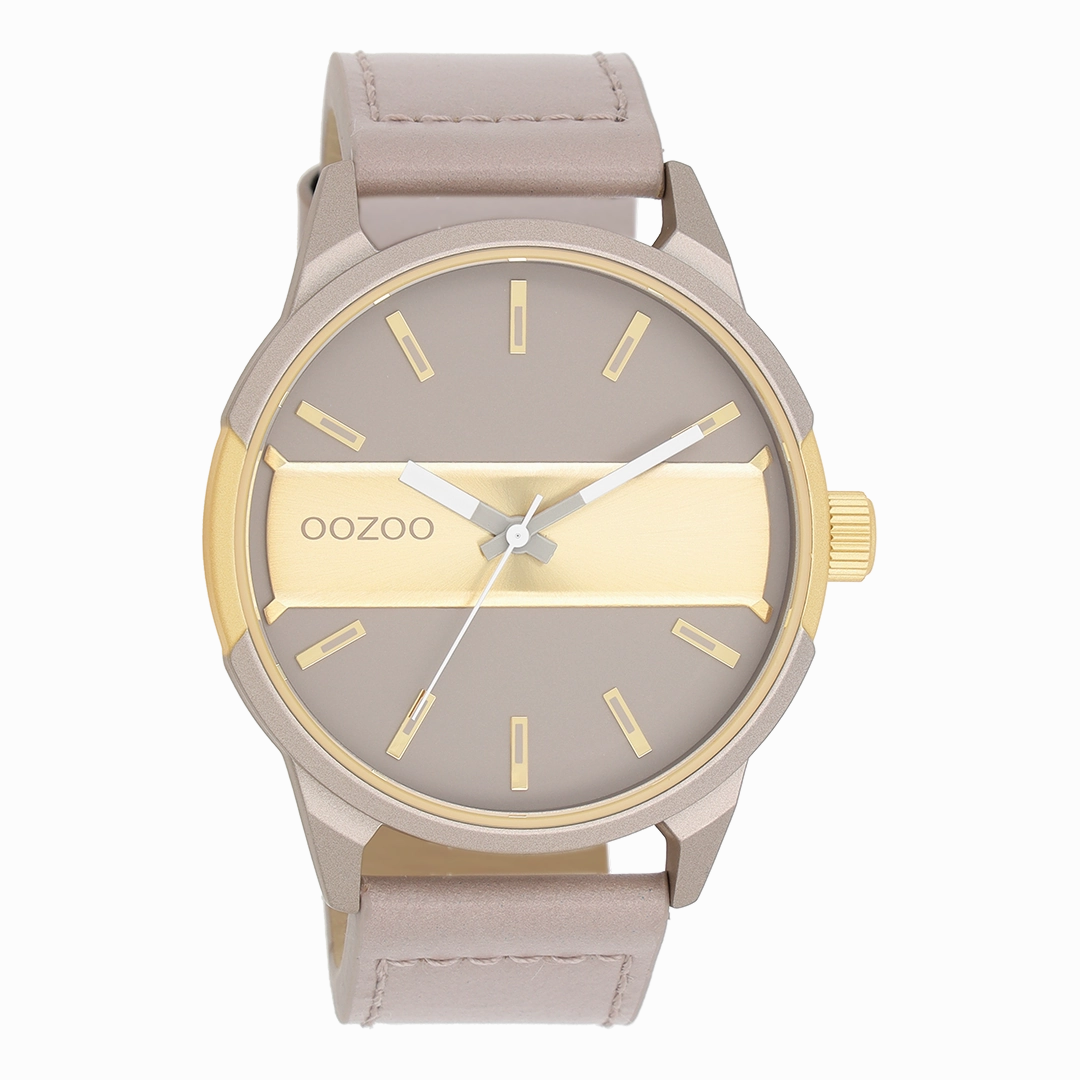 Taupe/gold OOZOO watch with taupe leather strap - C11317,seiko watches,mens watches,couple watches,watches designer,watches discount,best watches for men