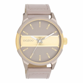 Taupe/gold OOZOO watch with taupe leather strap - C11317,seiko watches,mens watches,couple watches,watches designer,watches discount,best watches for men