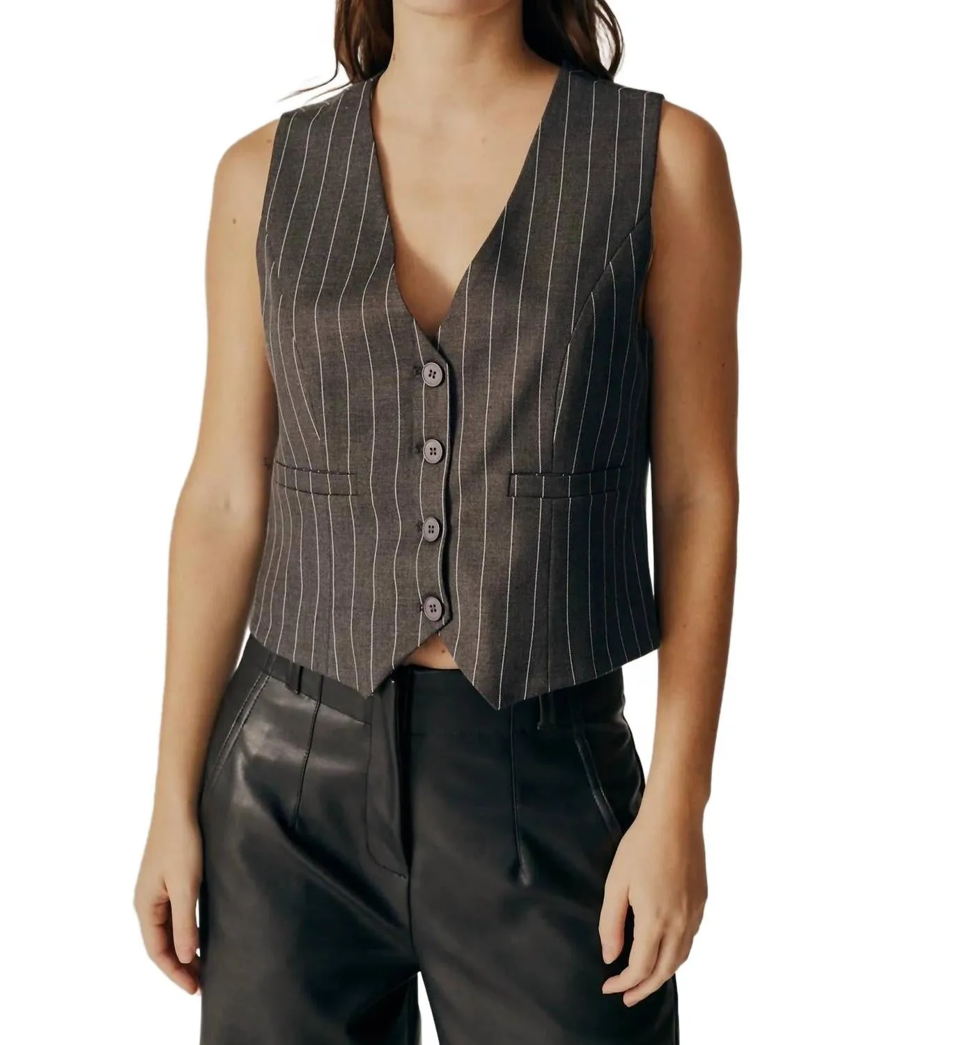 Taxus Vest In Grey Melange