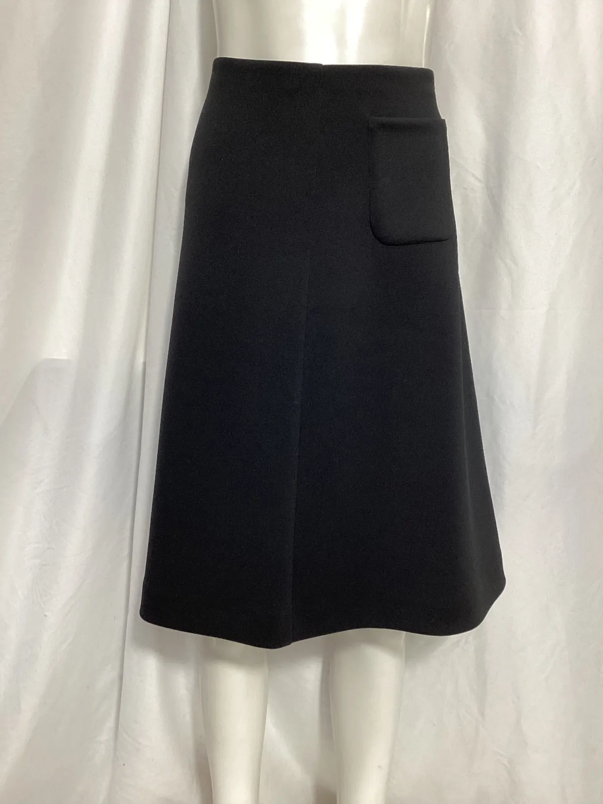 The Row Gotzon Scuba Midi Skirt in Black Polyester