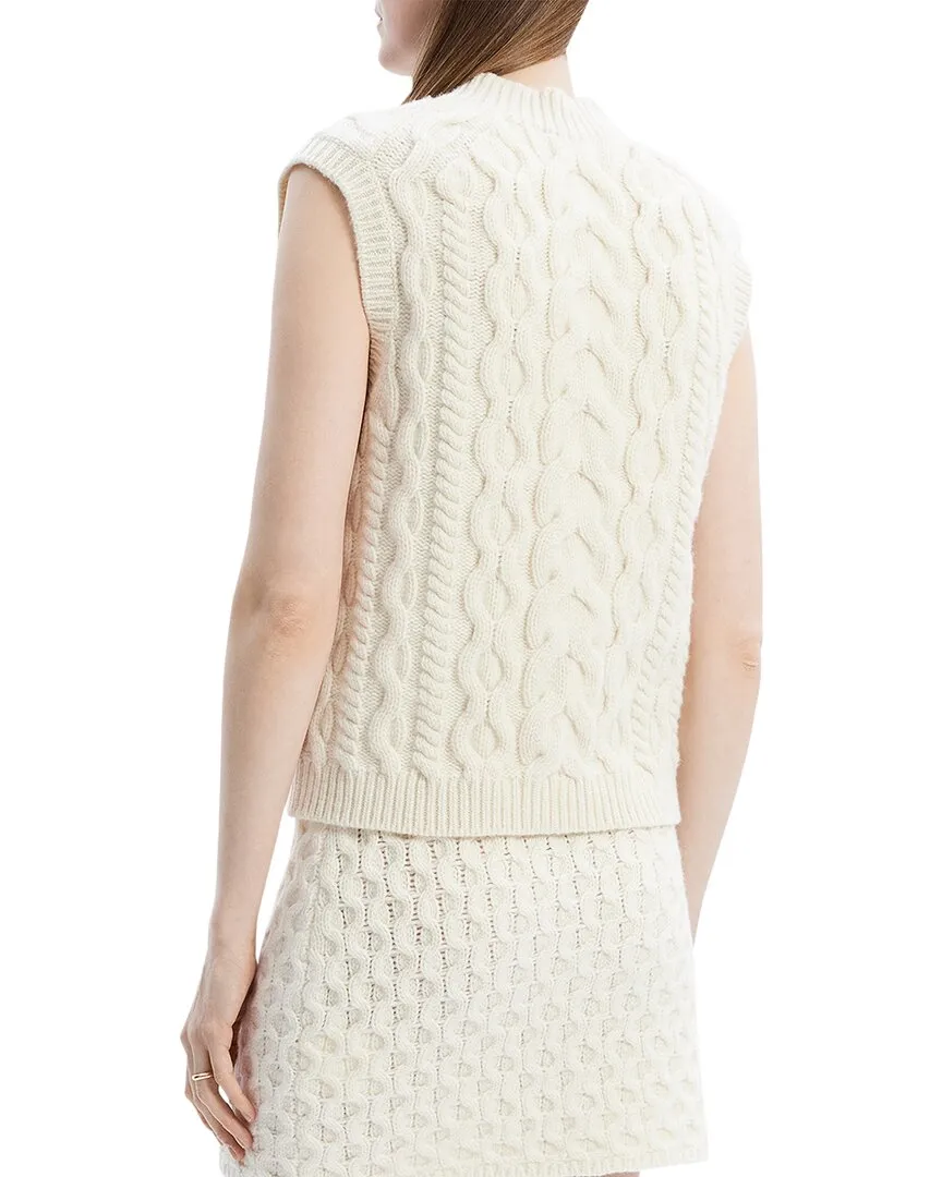 Theory Wool & Cashmere-Blend Cable Sweater Vest