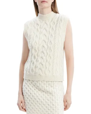 Theory Wool & Cashmere-Blend Cable Sweater Vest